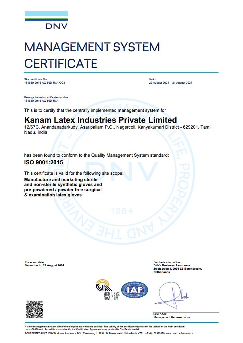 ISO 9001 Certificate Kanam-ANK