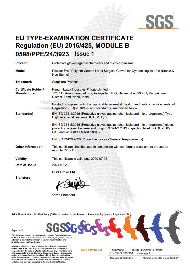 PF-Polymer Gyna PPE Certificate