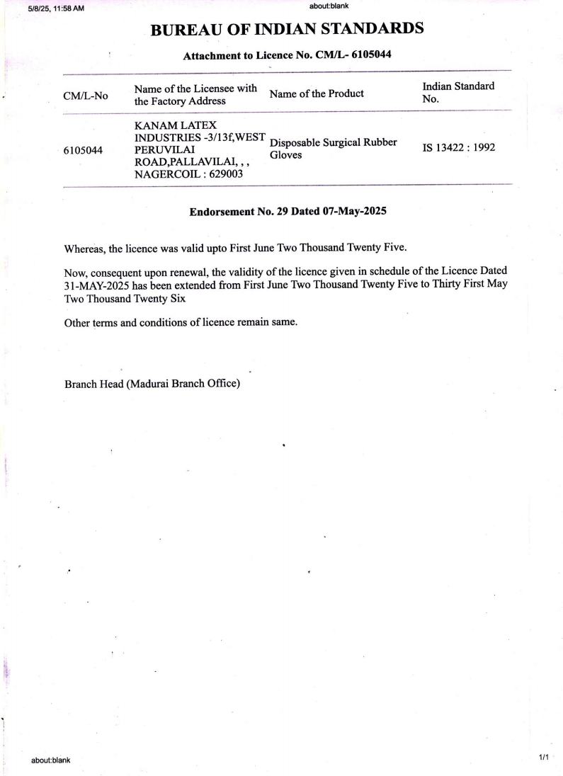 BIS Certificate Kanam IS13422