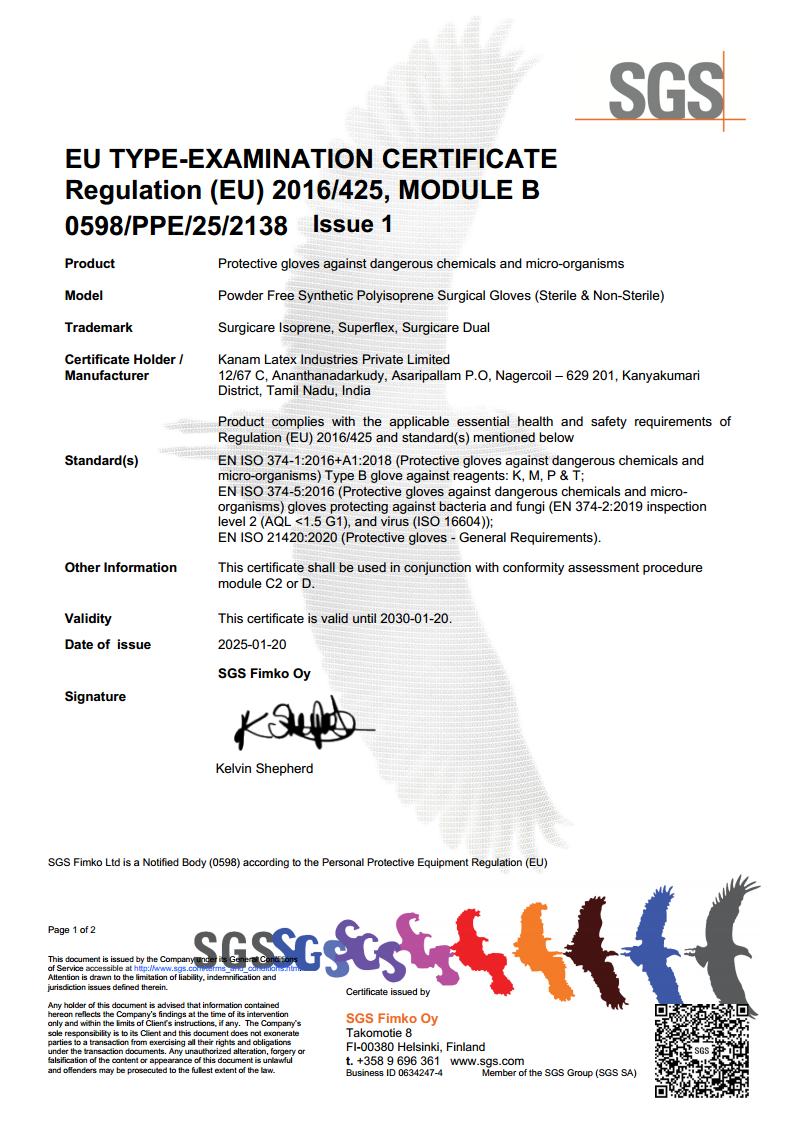Module B Certificate kanam - PF Isoprene